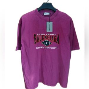 🚩steal Balenciaga Magenta Short Sleeve Tee